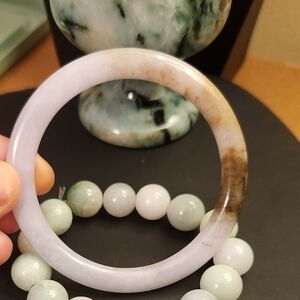 New,Natural A jade burmese jadeite bangle, Chuang, light purple color size61mm.